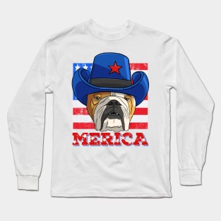 English Bulldog Merica Long Sleeve T-Shirt